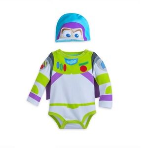Disney Baby 2-Piece Buzz Lightyear Long Sleeve Bodysuit & Hat Costume Sz 12-18M